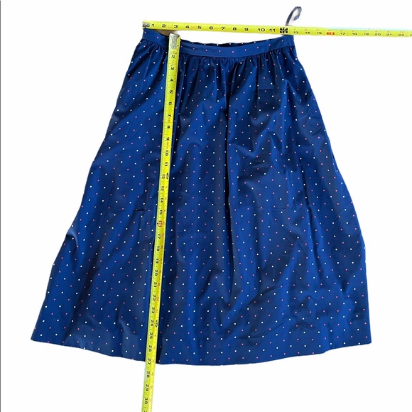 70’s Vintage Halston Navy Polka Dot Skirt Suit Set - Picture 6 of 11